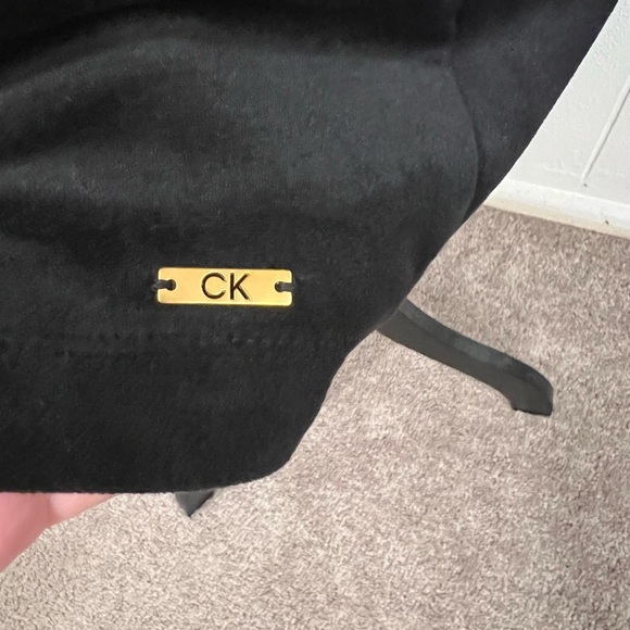 Calvin Klein velour black hoodie dress sweatshirt size L - Picture 10 of 13